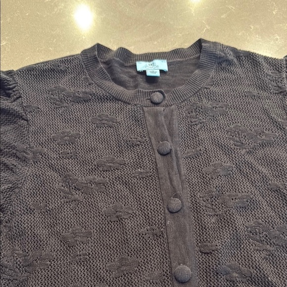 CeCe Black Lace Cardigan Sweater - Picture 3 of 6